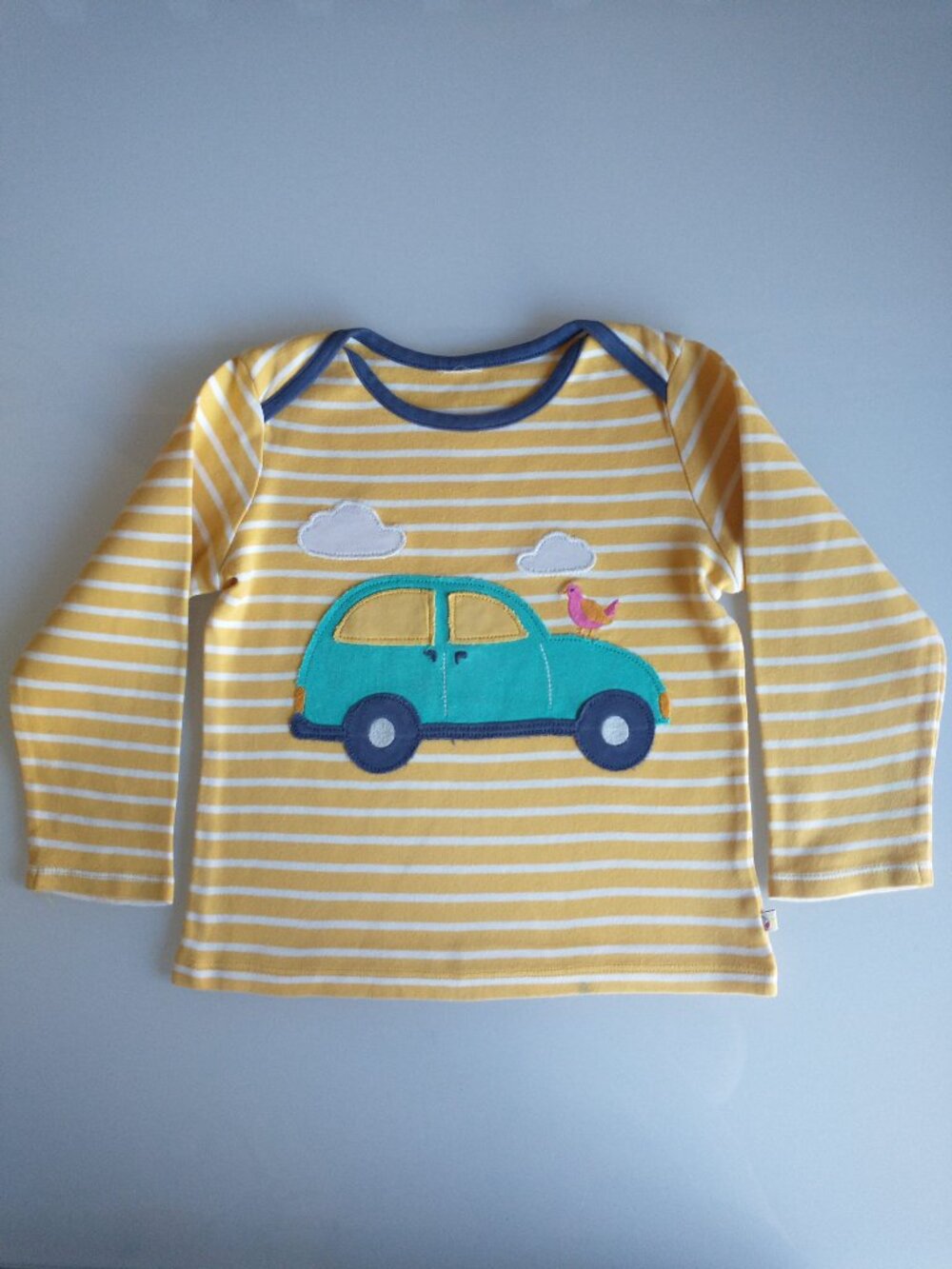 Frugi Organic Cotton Yellow Striped Long Sleeve Car Shirt 3T 4T 3-4 Years 98-104